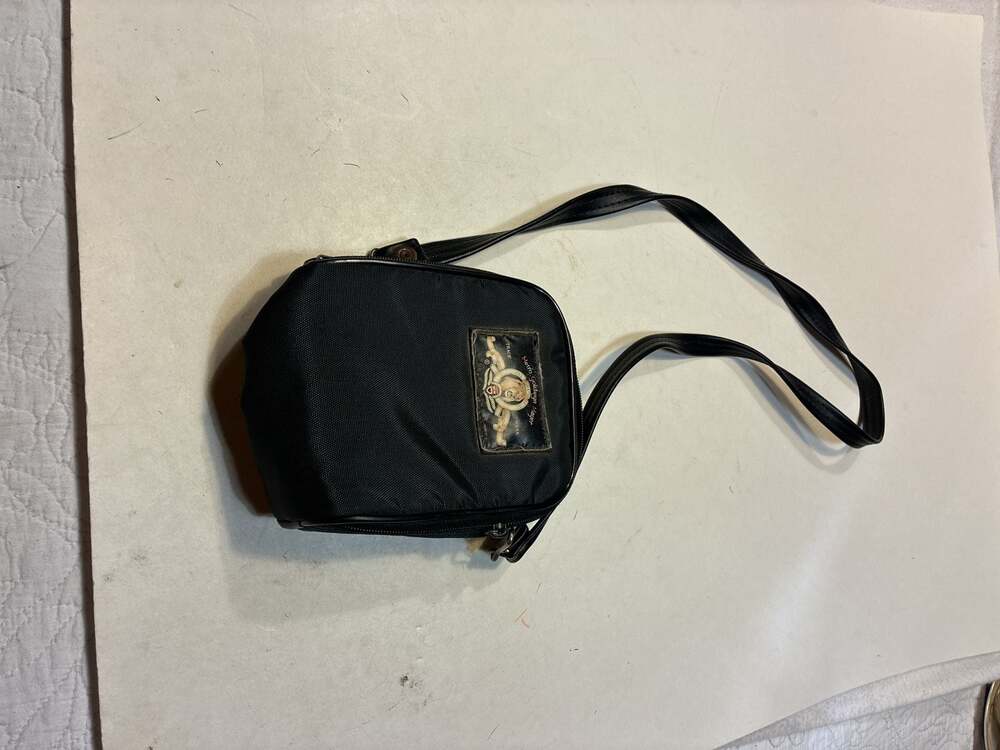 Vintage Metro Goldwyn Mayer MGM Black Canvas Crossbody Camera Bag